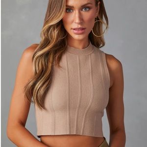 Ribbed sleeveless crop top